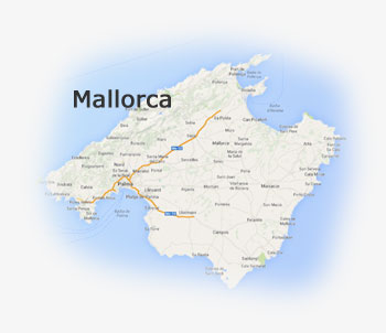 Kort over Mallorca